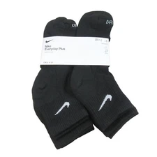 Nike Everyday Plus Cushioned Ankle Socks 6 Pack Mens Size 8-12 Black Dri-Fit NEW