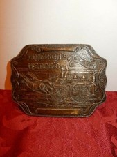 Vintage America's Heroe's Fire Dept Solid Brass Belt Buckle, Broken