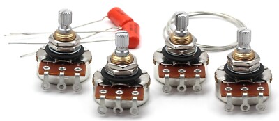 4x Bourns 500k Potentiometer - Short Split w/ 2x Orange Drop .022uF/200v Caps