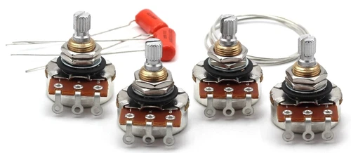 4x Bourns 500K Pots 3/8” Short + 2x Orange Drop .022uf 200V Caps