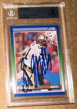 SAM MILLS SIGNED CARD 1990 SCORE FOOTBALL CARD  BECKETT AUTHENTIC BAS 2022 HOF