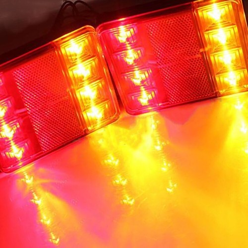 2X 24V Rear Stop LED Lights Tail Brake Indicator Lamp Van Trailer Truck Light