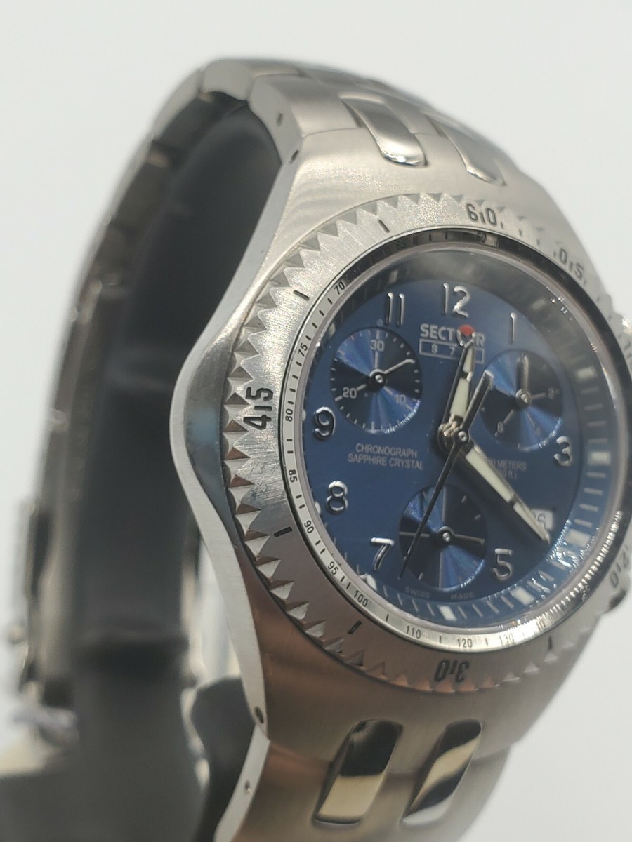 Sector 975 CHRONOGRAPH 34mm Blue Dial Sapphire Crystal Unisex Ss