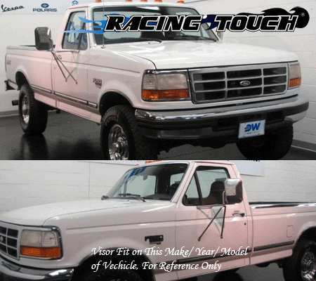 Para Ford F-250 cabina regular 97-03 gris oscuro ventana en canal visera protector solar 2 piezas - Imagen 7 de 7