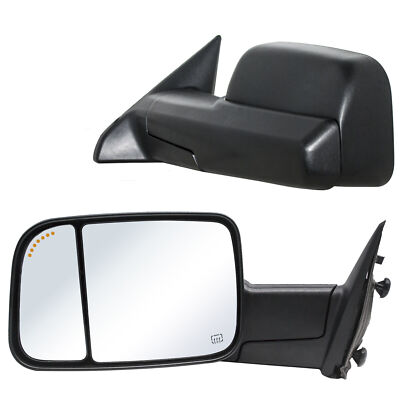 Tow Mirrors For 09-2018 Dodge Ram 1500 2500 Power Heated Arrow Lamp Temp Sensor
