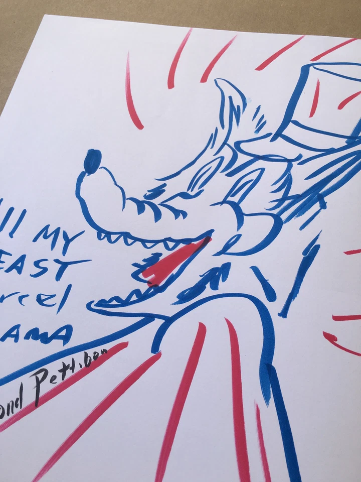 Raymond Pettibon x Marcel Dzama Original Arte Tinta Dibujo Libro Firmado Zine Raro Foto 4 de 4