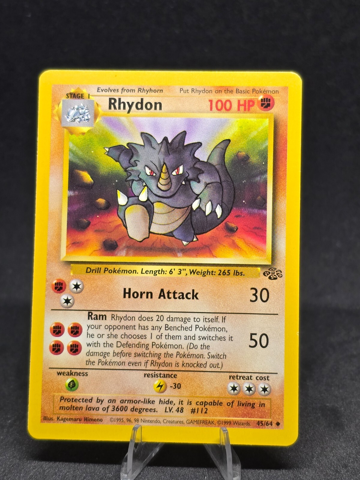Pokémon Rhydon 45/64 Jungle Vintage WOTC Uncommon NM