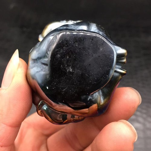 Titanium Rainbow Aura Obsidian Crystal Carved Ganesha Healing Decorat Reiki 132g - Picture 5 of 6