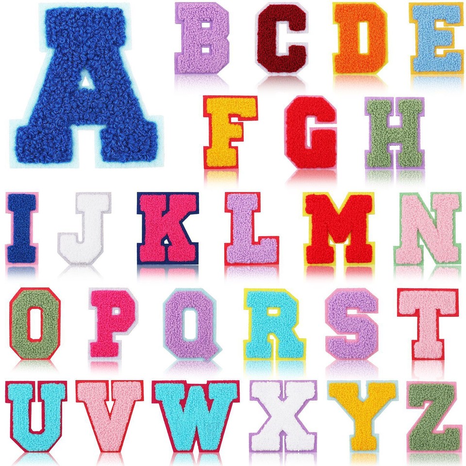 1set AZ 7cm Towel Embroidery Letter Patches Appliques Cloth Stickers