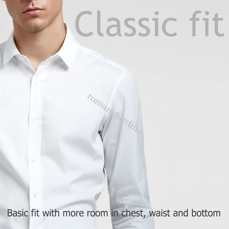 Camisa de vestir para hombre Roman Giardino francesa convertible puño liso 13 tallas 39 color Foto 3 de 4