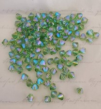 Swarovski 5328 6mm bicone beads, Peridot Shimmer 2X 12pcs 