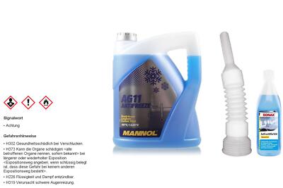 5L MANNOL Kühlerfrostschutz Longterm Antifreeze AG11 -40°C blau Typ G11 Schlauch