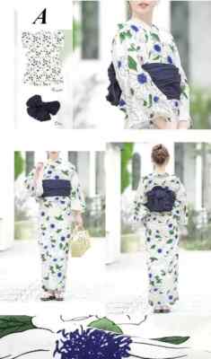 kimono 準備中 Japanese Women's Traditional Yukata Kimono Heko-Obi Set 0043
