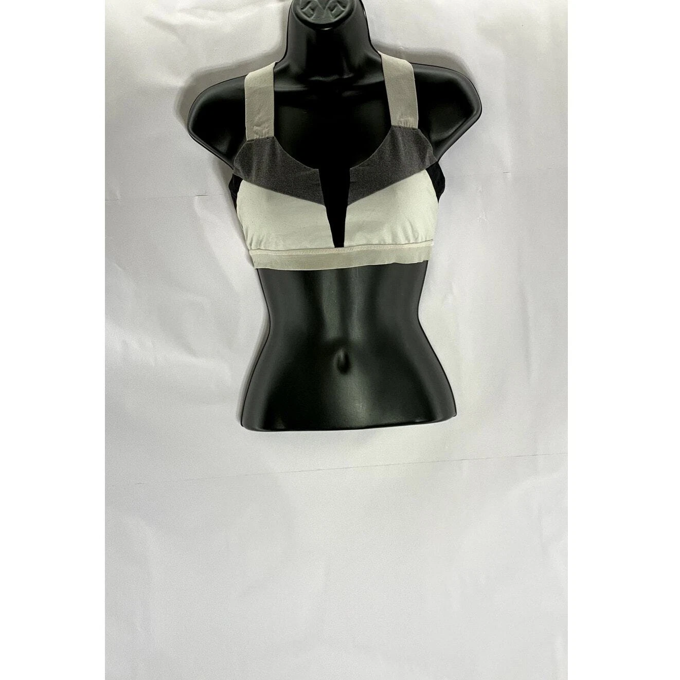 alo-yoga colorblock scoop-neck elastic cross strap sport tank-bra