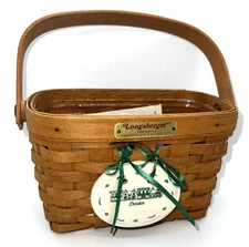 Vintage Longaberger Basket 1996 Edition Dresden Tour Basket II Protector Tie-on
