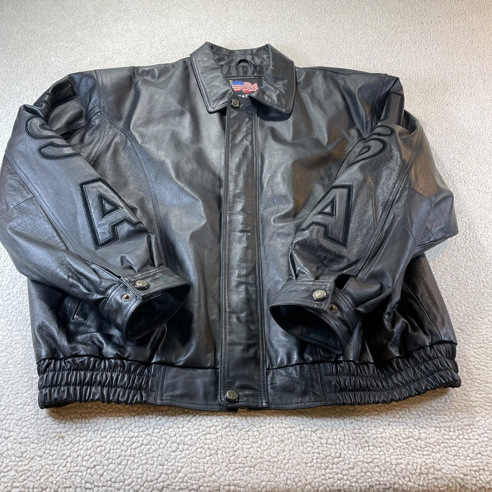 CHAQUETA MOTO HOMBRE CUERO EE. UU. EXCELENTE ESTADO TALLA 3xl hecha en EE. UU. Foto 2 de 4