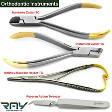 Orthodontic Pin Ligature Hardwire & Distal End Cutter TC Reverse Action Tweezer