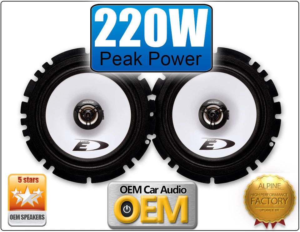 Fiat Barchetta Front Door speakers Alpine 17cm 6.5" car speaker kit 220W Max - Image 2 of 2