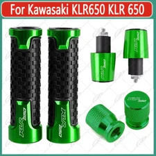 CNC Handlebar Grip Handle Bar End Cap Tire Valve For Kawasaki KLR650 KLR 650 NEW