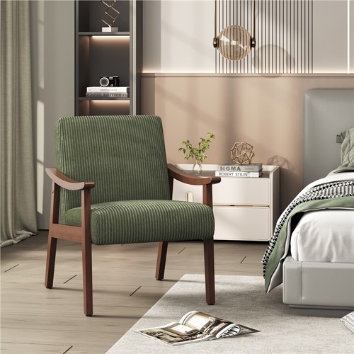 Mid-Century Faux Leather Armchair Upholstered Accent Chair for Living Room - Picture 65 of 73