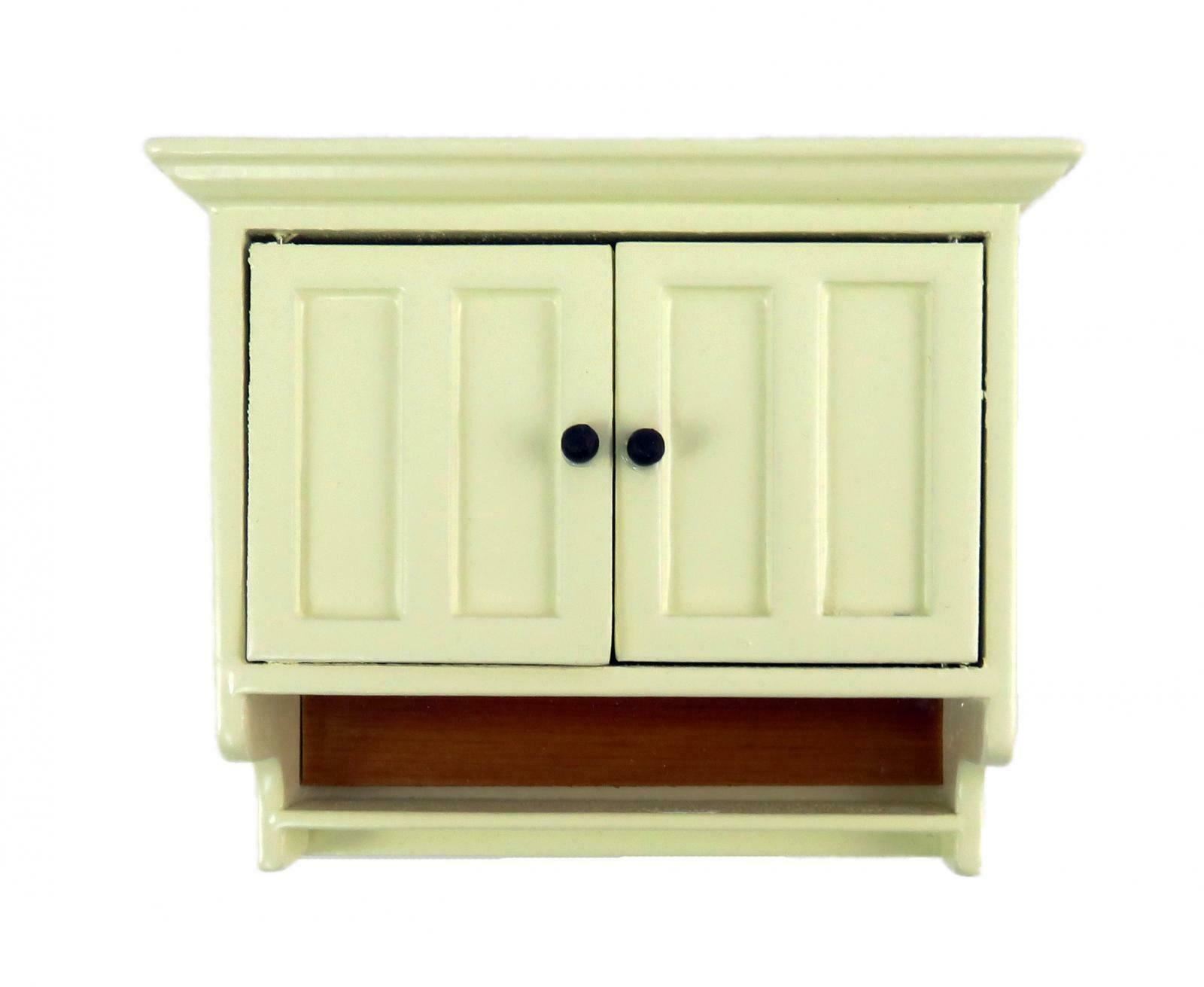 Bambole Casa Crema & Noce Doppio Muro Armadietto Moderno 1:12 Arredamento Cucina