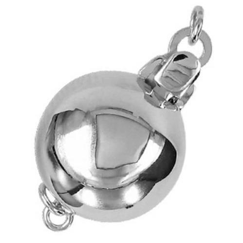 Genuine 14K White Gold Pearl Bead Jewelry Necklace Bracelet Ball Clasp 6mm 8mm - Picture 5 of 6