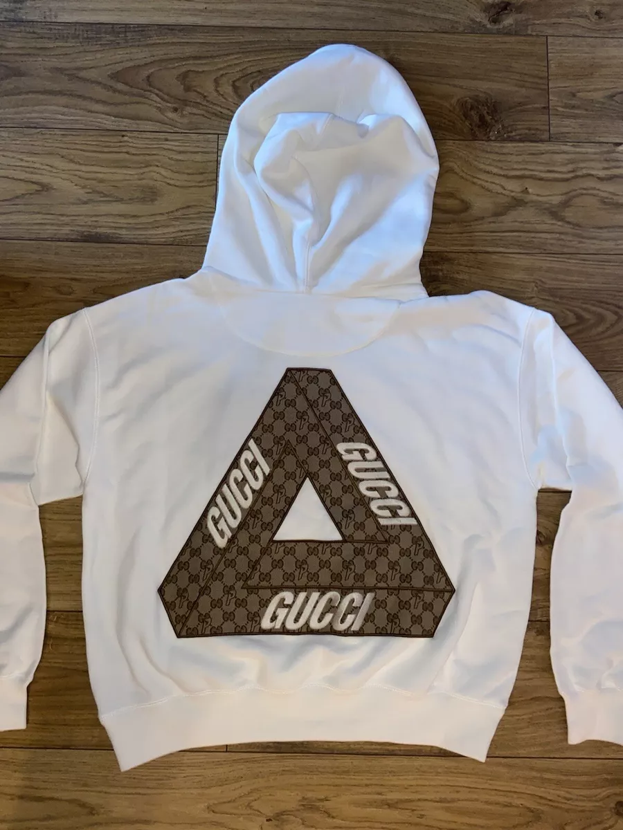 Palace x Gucci, Tri-Ferg GG Ivory Hoodie XS New with Tags and Box