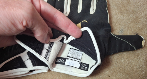 NIKE VAPOR JET 8.0 NCAA PURDUE BOILERMAKERS RECEIVER FOOTBALL GLOVES, XXL, USED - Picture 3 of 3