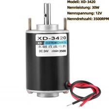 30W Elektromotor Generator DC 12V 3500rpm Permanent Magnet Gleichstrommotor
