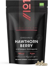 Organic Hawthorn Berry 1000mg &ndash; 180 Vegan Capsules &ndash; High Strength Crataegus