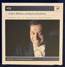 Zubin Mehta Conducts Brahms Israel Philharmonic 4 CD Sony Masters Box Set MINT! Zubin Mehta Conducts Brahms Israel Philharmonic 4 CD Sony Masters Box Set MINT!