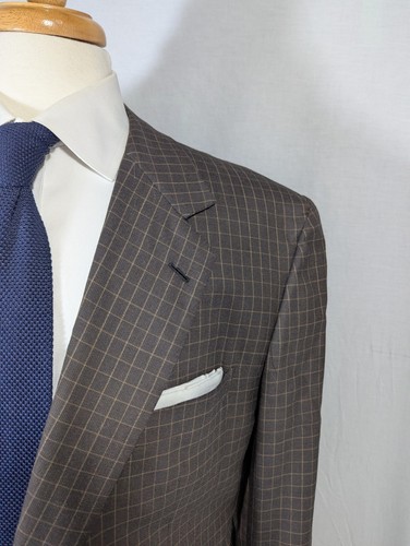 Brioni Sport Coat, 48R "Traiano" Made in Italy, brown check - Imagen 3 de 8