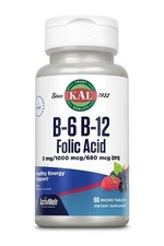 Kal B-6 B-12 Folic Acid ActivMelt Berry 60 Tablet