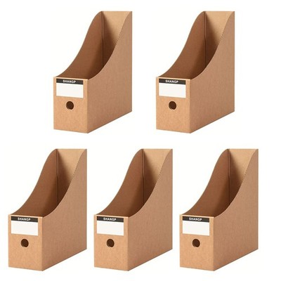 Foldable Desk File Holder Organizer Sturdy Cardboard Magazine Storage Box Doc...