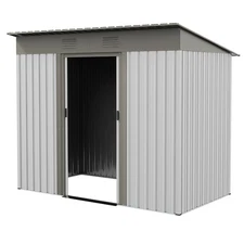 Metal Garden Tool Shed Backyard Outdoor Garage Storage with Dual Locking Doors