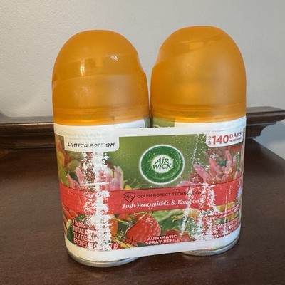 2 - AIR WICK LUSH HONEYSUCKLE & RASPBERRY AUTOMATIC SPRAY REFILL NOS