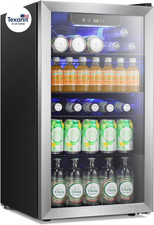 Beverage Refrigerator Cooler -120 Can Glass Door Mini Fridge, for Soda Cola Beer