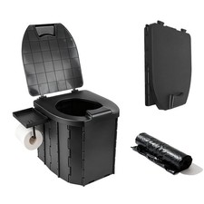 Portable Folding Toilet, Travel Potty with Trash Bags, Detachable Paper Phon...