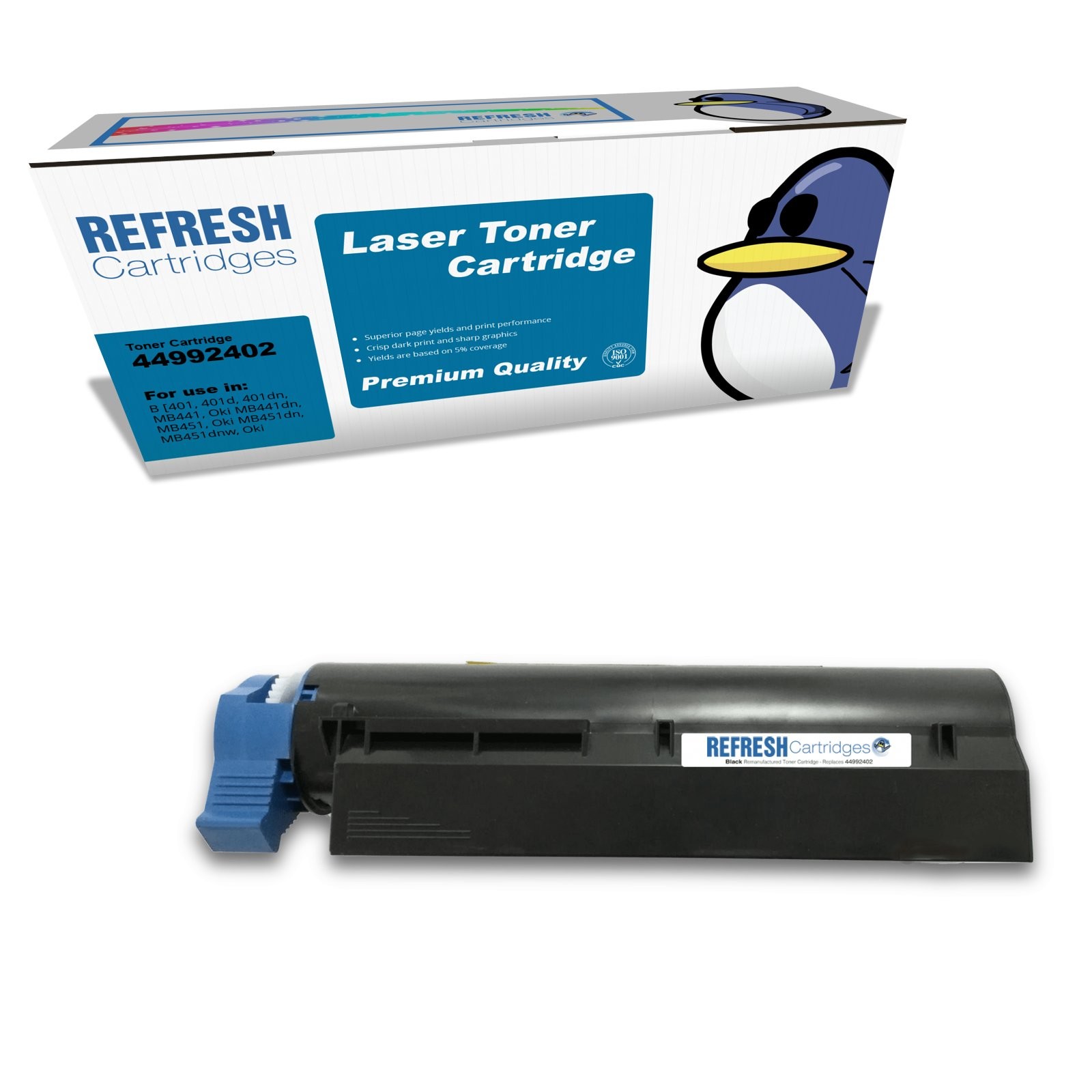 Refresh Cartridges Black 44992402 Toner Compatible With Oki Printers