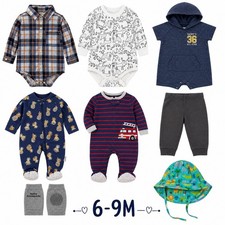 Carter's Baby Boy Outfits Pajamas Lot Romper Sleep Play Kneepads 6-9 Months 6-9M