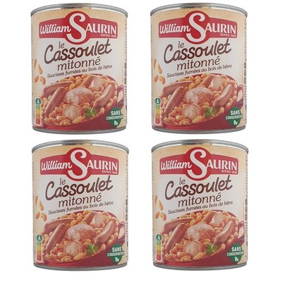 William Saurin Cassoulet mit Würstchen und Fleisch 4x840g Dose