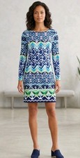 Vince Camuto Sheath Dress Womens Size 8 Geometric Long Sleeve Dopamine Dressing