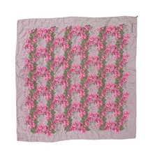 Vivienne Westwood Silk Floral Stripe Scarf Pink Boho Spring Lightweight 33x33