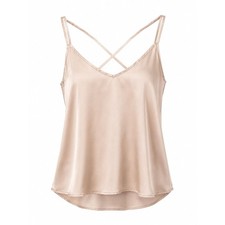 Ekouaer Satin Cami Tank Top Women  s Small Blush Pink Strappy Sleeveless