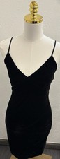 Windsor Black Velvet V-Neck Mini Dress Size Small Gothic Dark Romance