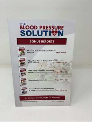 #ad The Blood Pressure Solution Bonus Reports Dr Marlene Merritt 2017 FREE SHIPPING $34.50