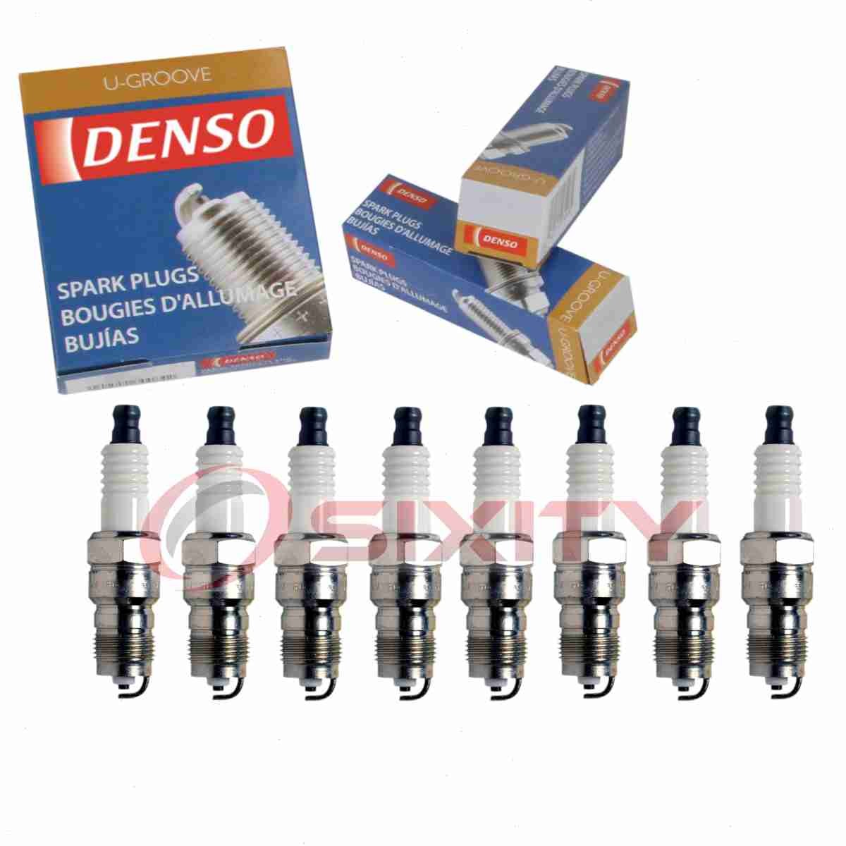 8 pc Denso Standard U-Groove Spark Plugs for 1986-1991 Mercury Grand Marquis up