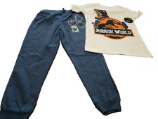 Boys Jurassic World 2 Piece Outfit Size 7 Joggers  Short Sleeve tee New