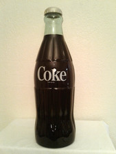 Bottle, "Coke Cola" Large Glass Display Bottle, 20" Tall x 6" in Diameter