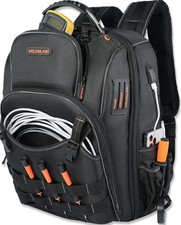 66-Pockets Heavy-Duty Jobsite Tool Bag - Electrician & Construction Backpack
